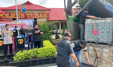 Polres-Tuban-Berhasil-Gagalkan-Penyalahgunaan-BBM,-Amankan-3,5-Ton-Solar-Bersubsidi