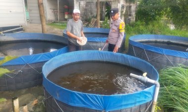 Polisi-Apresiasi-Warga-Desa-Pertapan-Maduretno-Manfaatkan-Lahan-Kosong-untuk-Budidaya-Lele