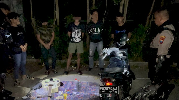 Patroli Perintis Presisi Polresta Banyuwangi Amankan Pemuda Diduga Pesta Miras