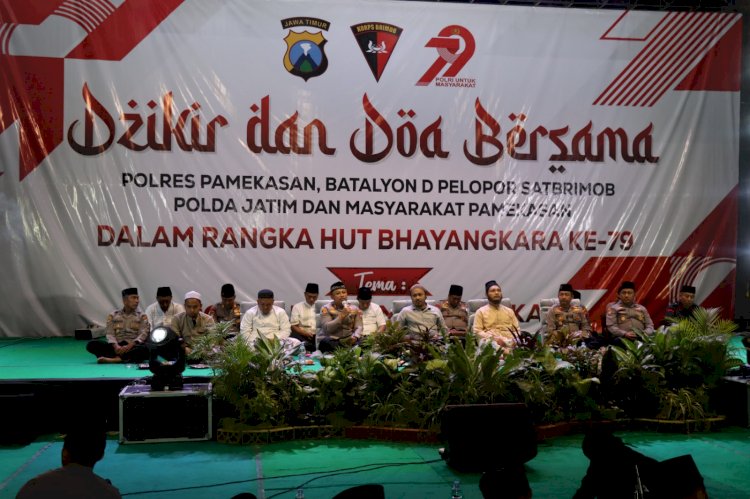 Polres Pamekasan Gelar Dzikir dan Doa Bersama Sambut Hari Bhayangkara Ke-79