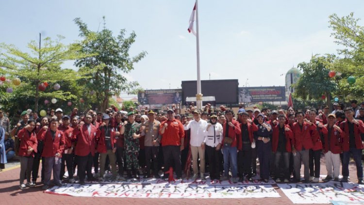 Aksi Penyampaian Pendapat Mahasiswa Muhammadiyah di Mapolresta Sidoarjo Berlangsung Kondusif