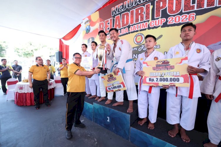 Kejuaraan Beladiri Polri Piala Kapolda Jatim 2026 Sambut Hari Bhayangkara ke 80, Polres Kediri Raih Gelar Juara